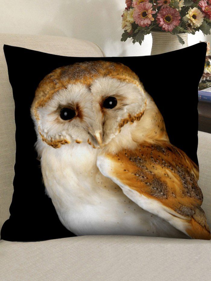 

Owl Pattern Decorative Linen Pillowcase, Multi