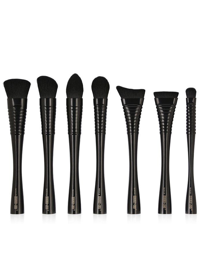

7Pcs Ultra Soft Fiber Hair Foundation Blush Powder Contour Eyeshadow Brush Set, Black