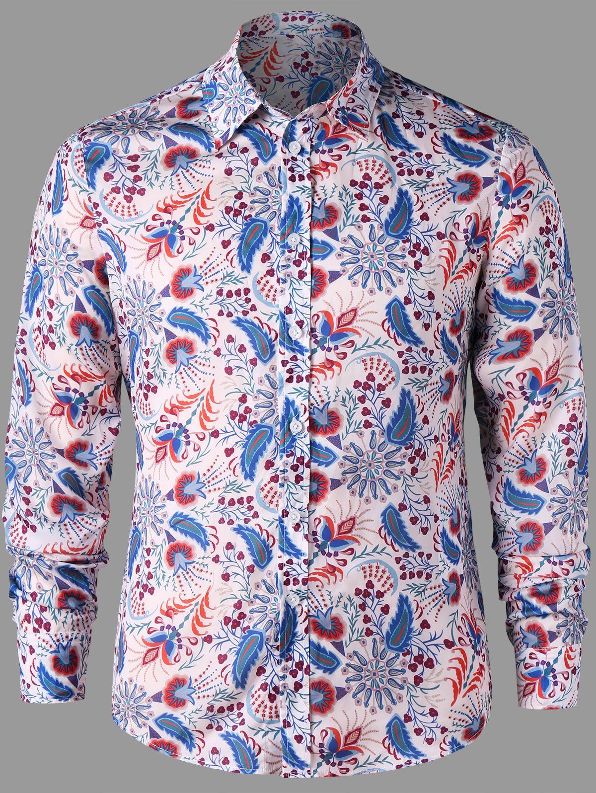 

Long Sleeve Paisley Print Shirt, Floral