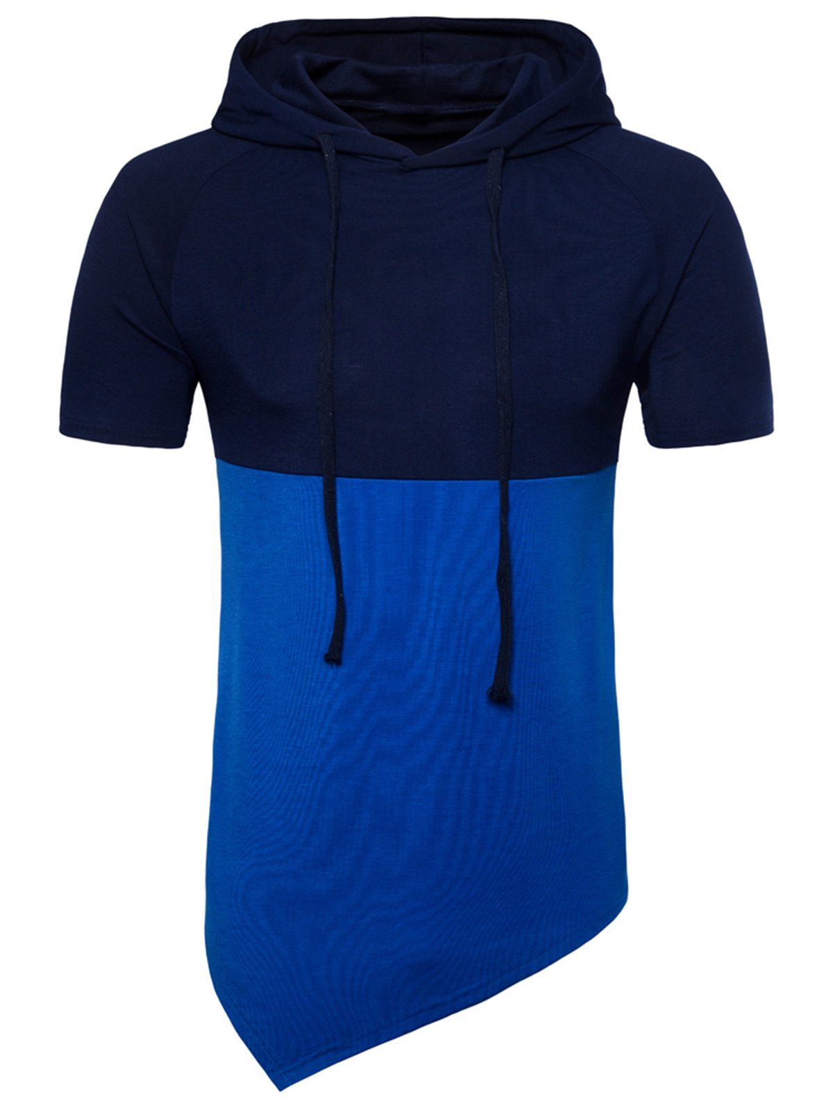

Short Sleeve Color Block Asymmetrical T-shirt, Cobalt blue