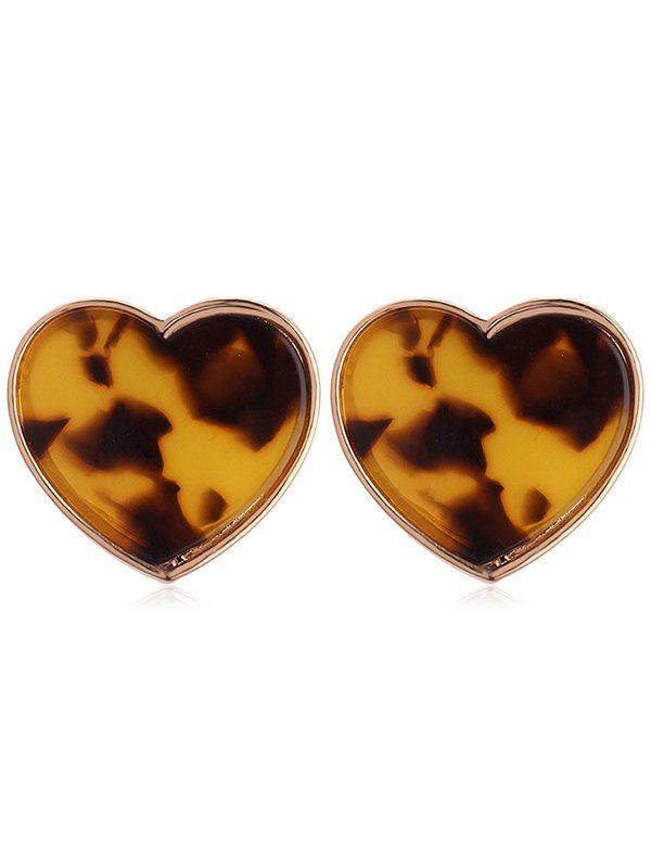2018 Leopard Printed Heart Tiny Stud Earrings In Brown Rosegal Affordable Leopard Printed Heart Tiny Stud Earrings