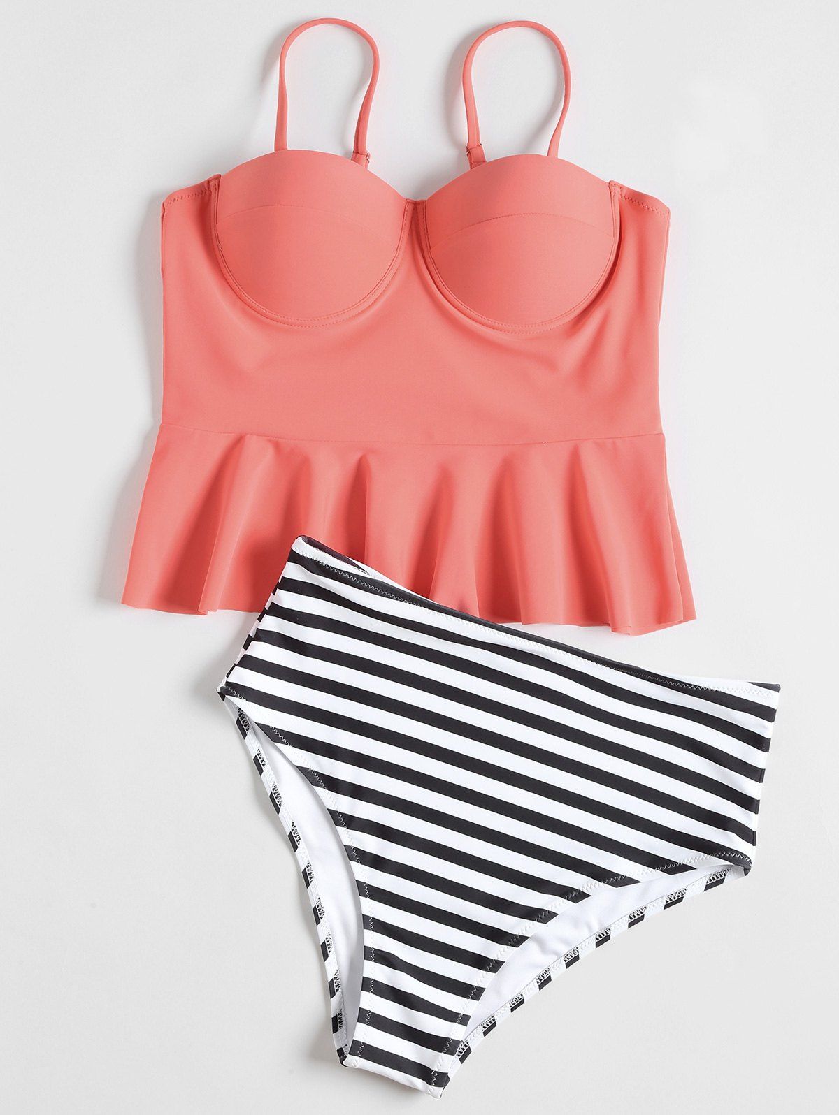 high waisted peplum bathing suit