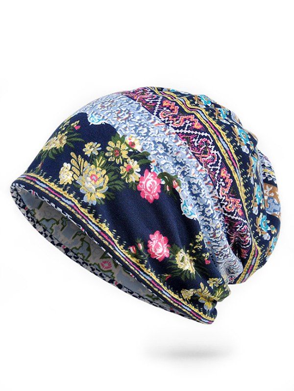 

Flournising Floral Pattern Ponytail Beaine, Navy blue