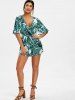 Combishort à Imprimé Feuille à Coupe Basse -  