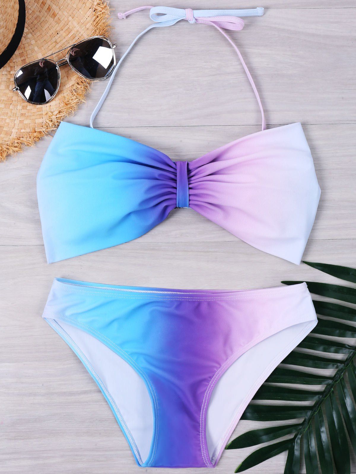 

Ombre Bowknot Bikini Set, Multi-a