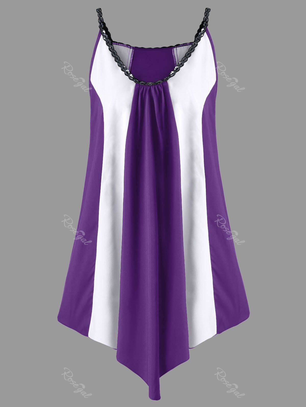 

Plus Size Two Tone Sleeveless Dress, Purple