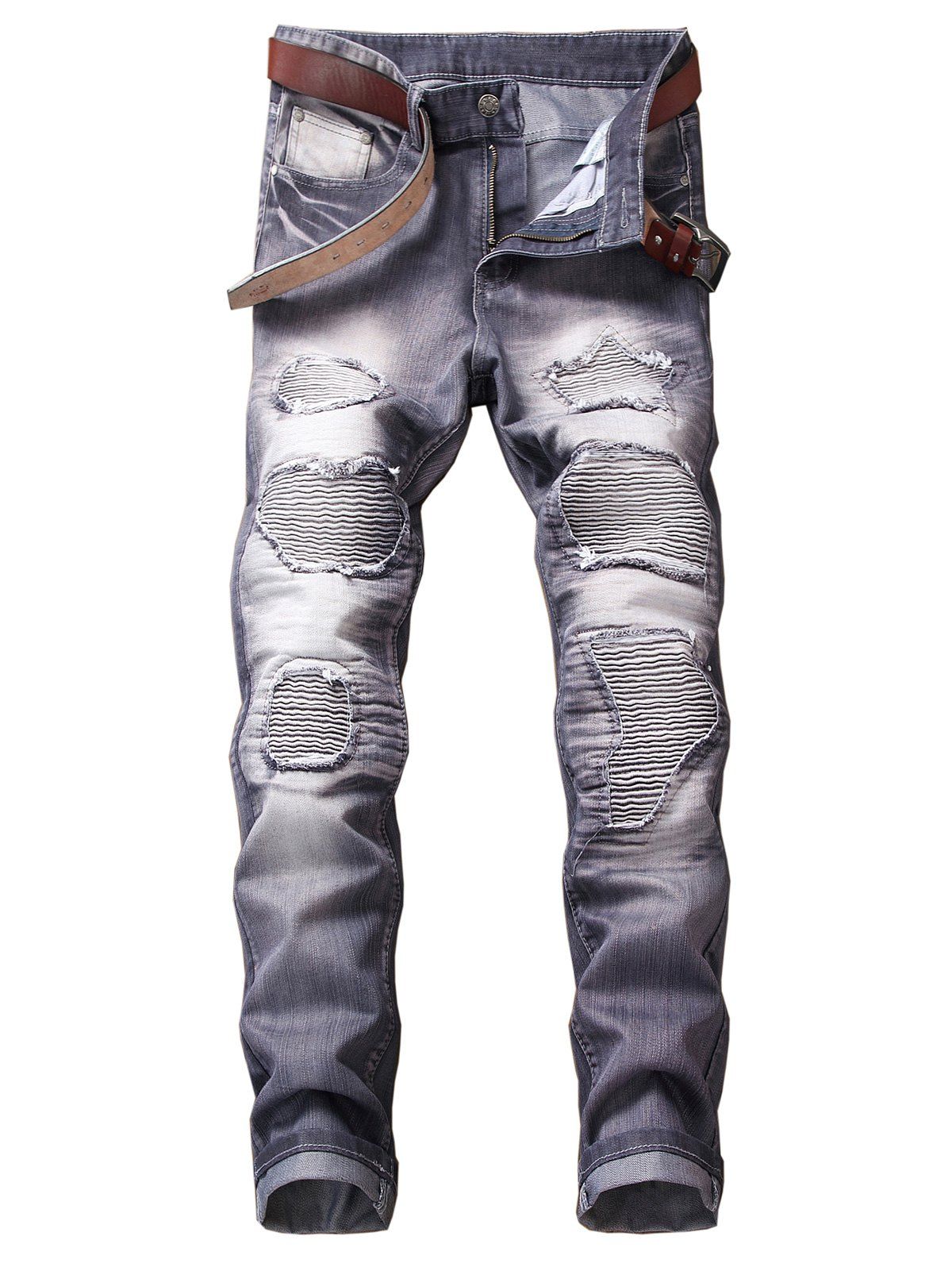 destroyed biker jeans