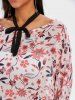High Low Tie Up Print Blouse -  