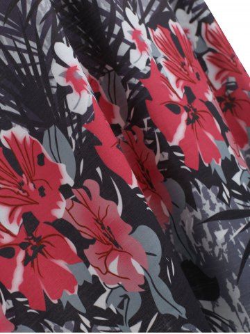 

Floral Ink Painting Plus Size Tank Top, Light gray