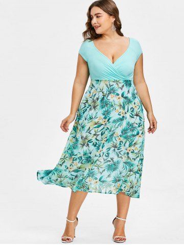 cheap plus size christmas printing v neck dress