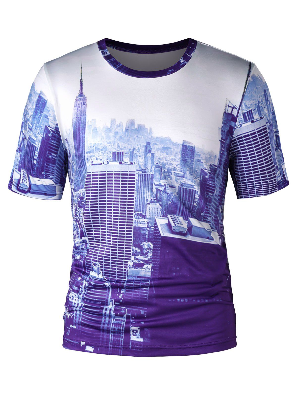

Urban High Buildings Print T-shirt, Blue