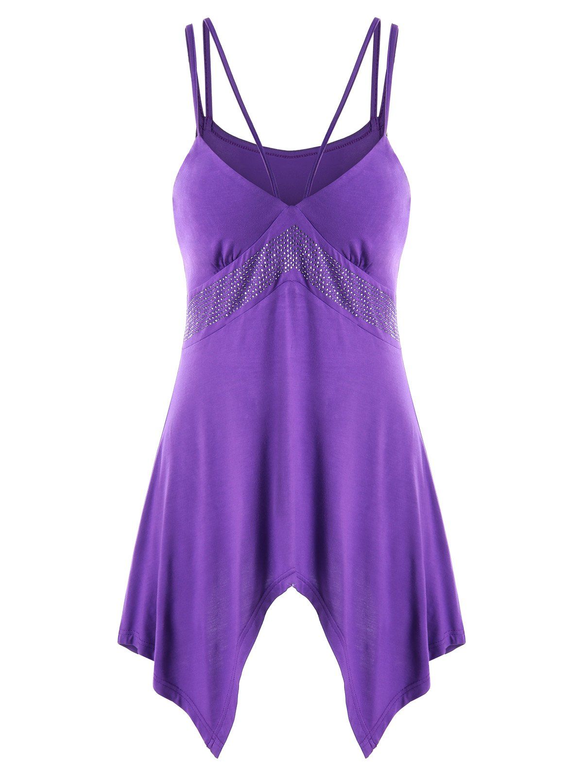 

Asymmetrical Empire Waist Swing Tank Top, Purple