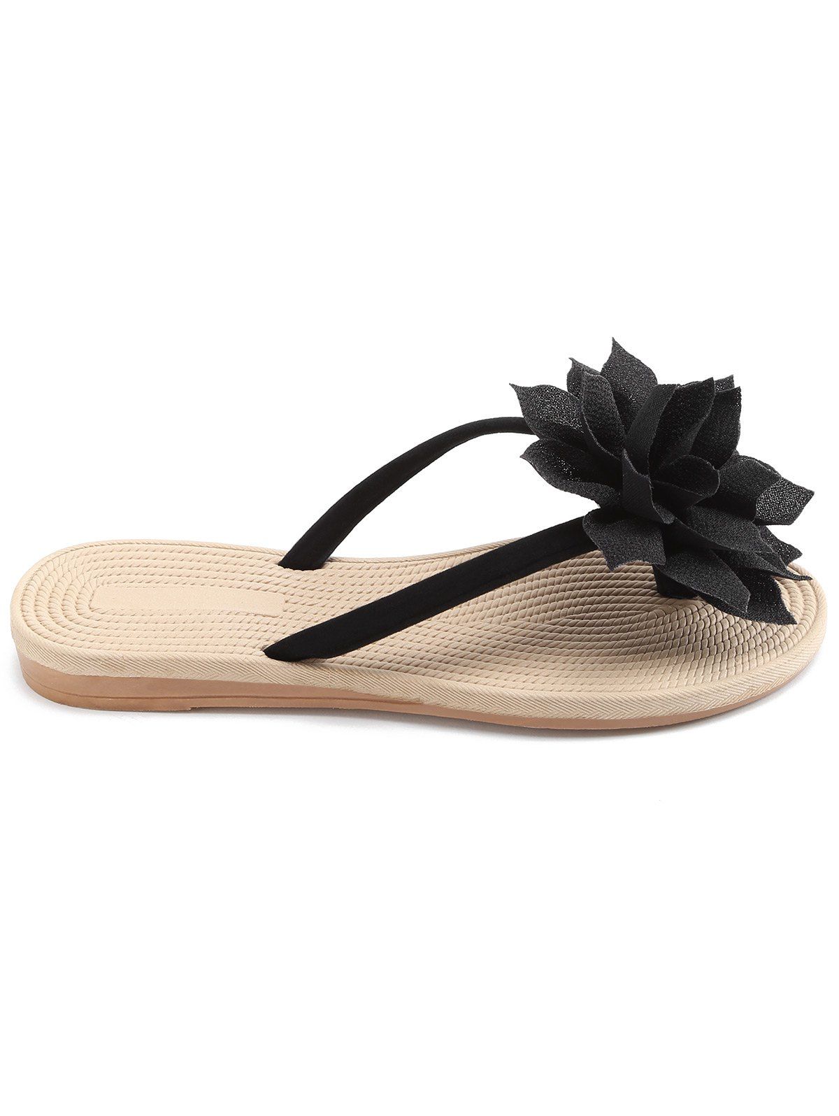 

Casual Flower Flip Flops for Beach, Black