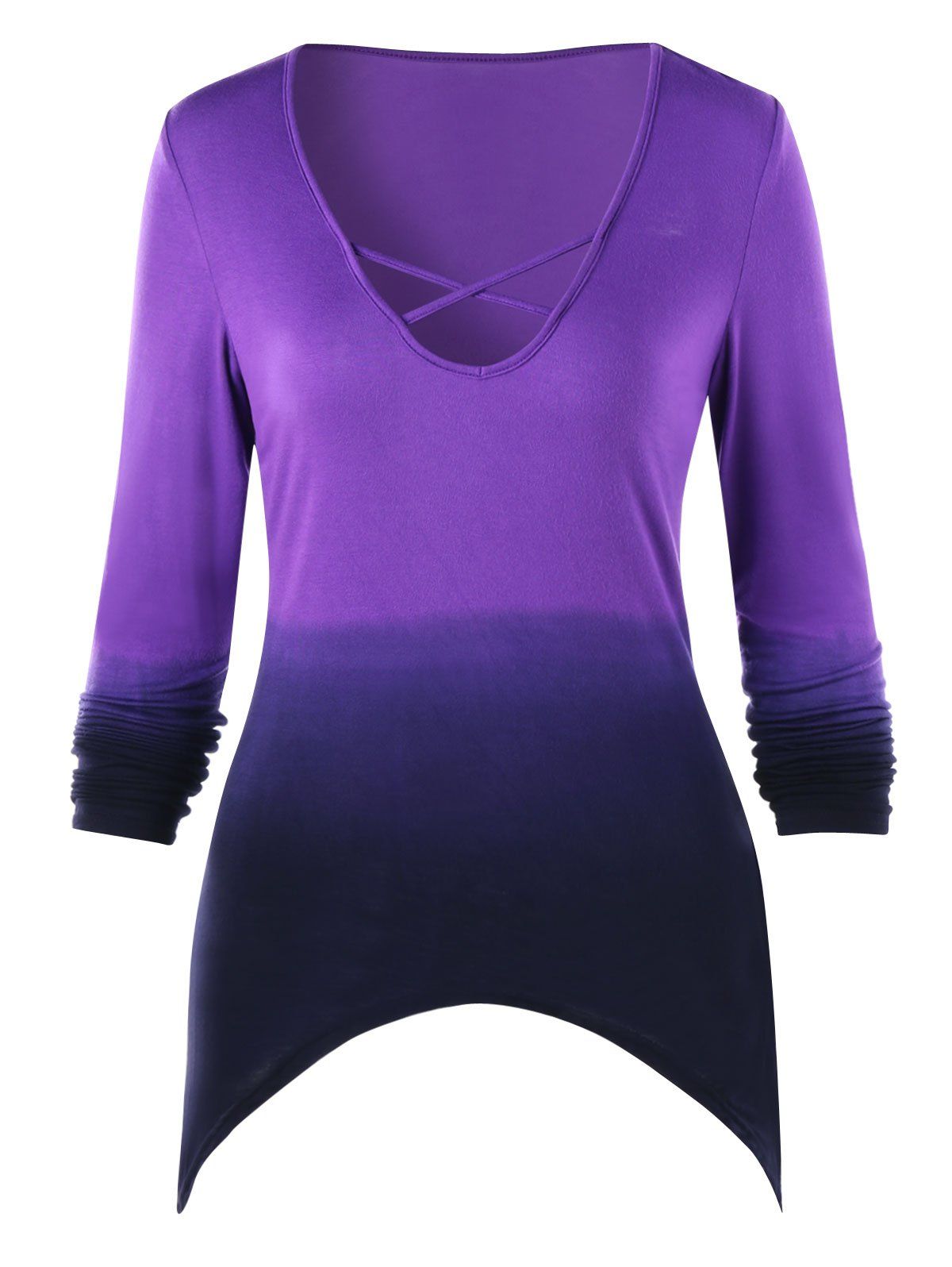 

Long Sleeve Ombre Crescent T-shirt, Purple