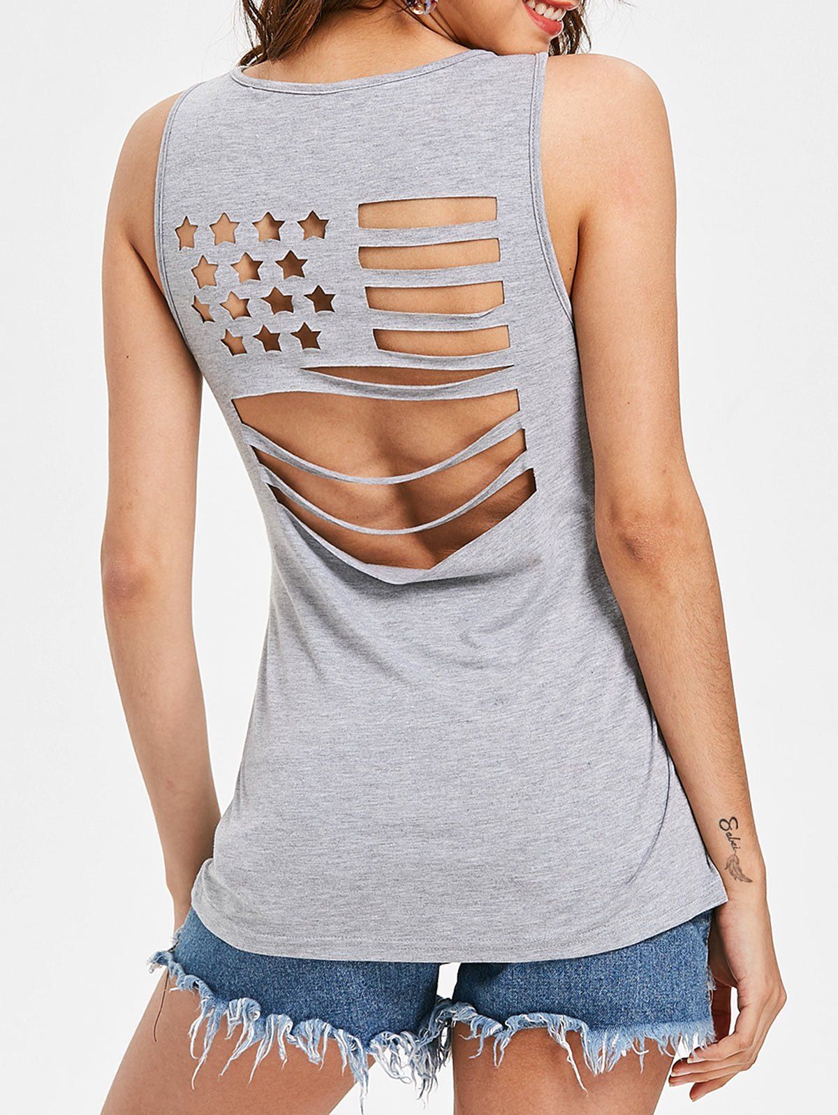 american flag button up shirt sleeveless