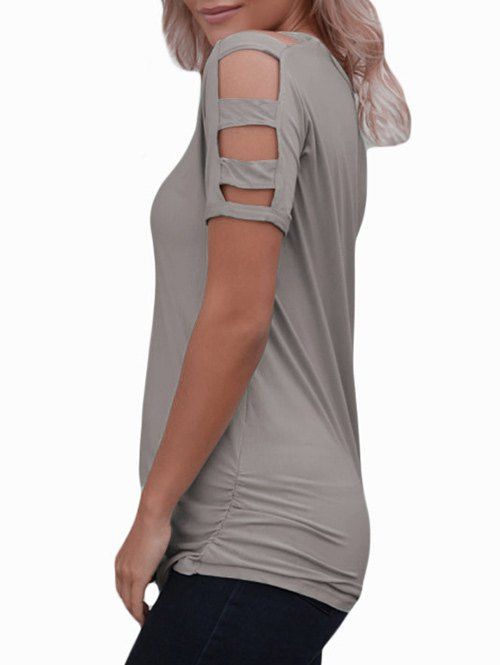 

Cutout Simple T-shirt, Gray