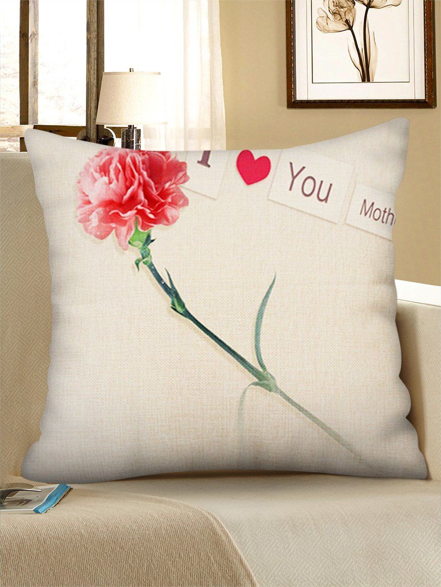 

Mother's Day Gift Carnation Flower Pattern Pillow Case, Multi-g