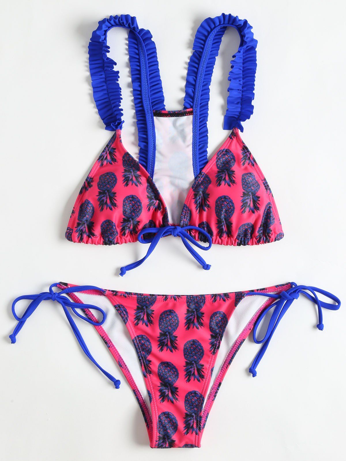 

Pineapple Print Low Waisted Bikini, Rose red