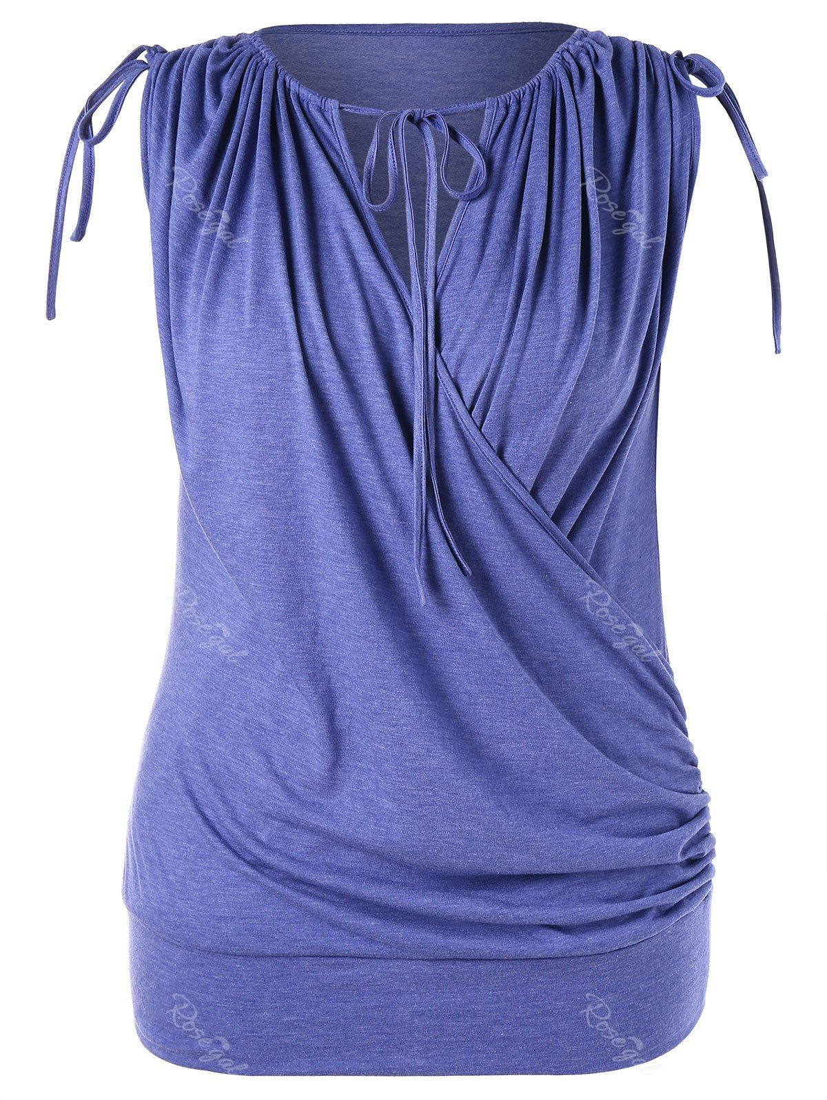 

Sleeveless Plus Size Wrap T-shirt, Medium purple