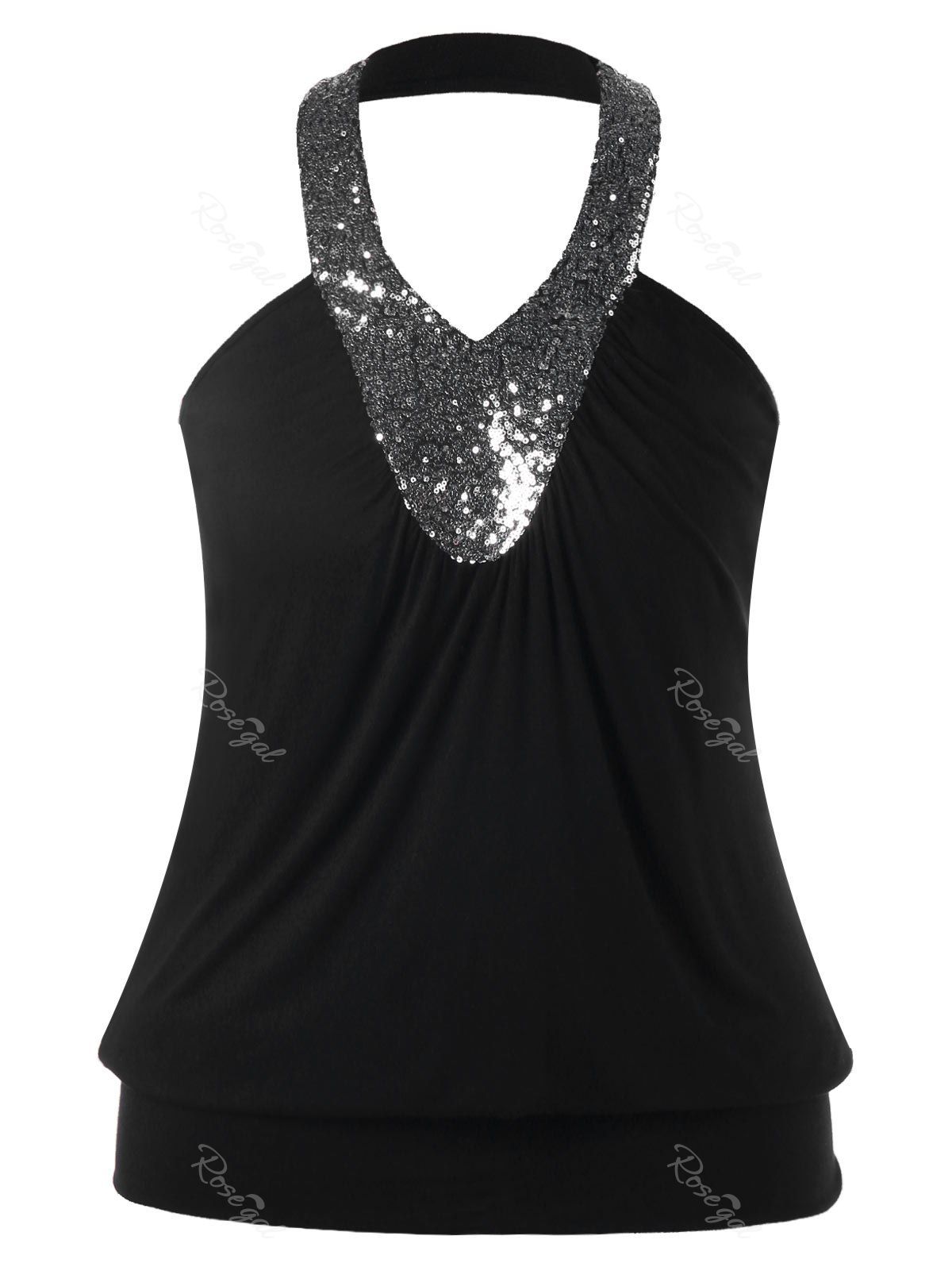 white sequin tank top plus size