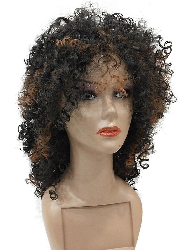 

Long Oblique Bang Colormix Curly Synthetic Wig, Multi
