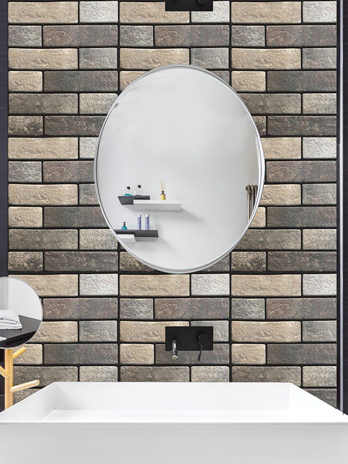 

3D Bricks Wall Tile Decals 10Pcs, Multi
