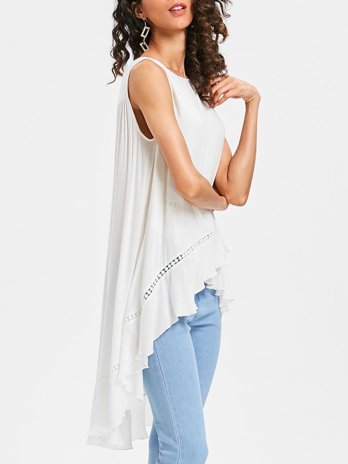 

Longline Asymmetrical Tank Top, White