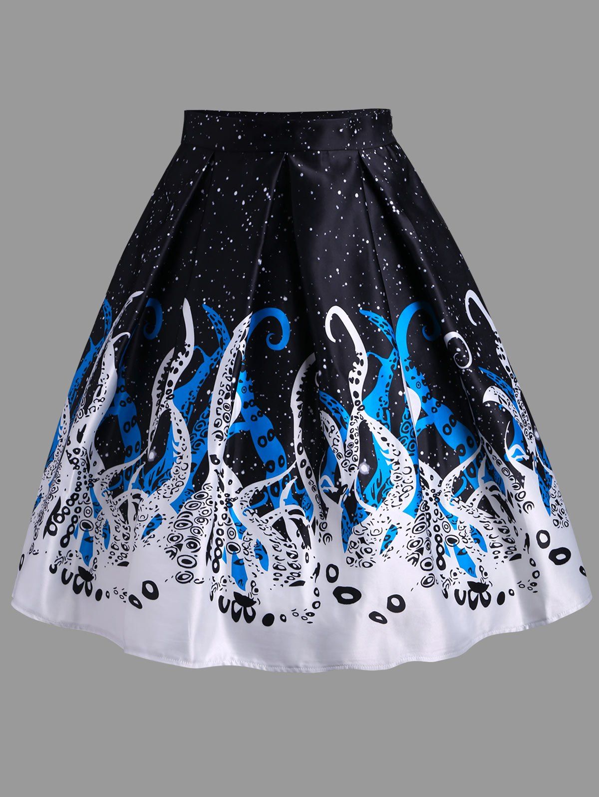 

Octopus Claw Print A-line Skirt, White