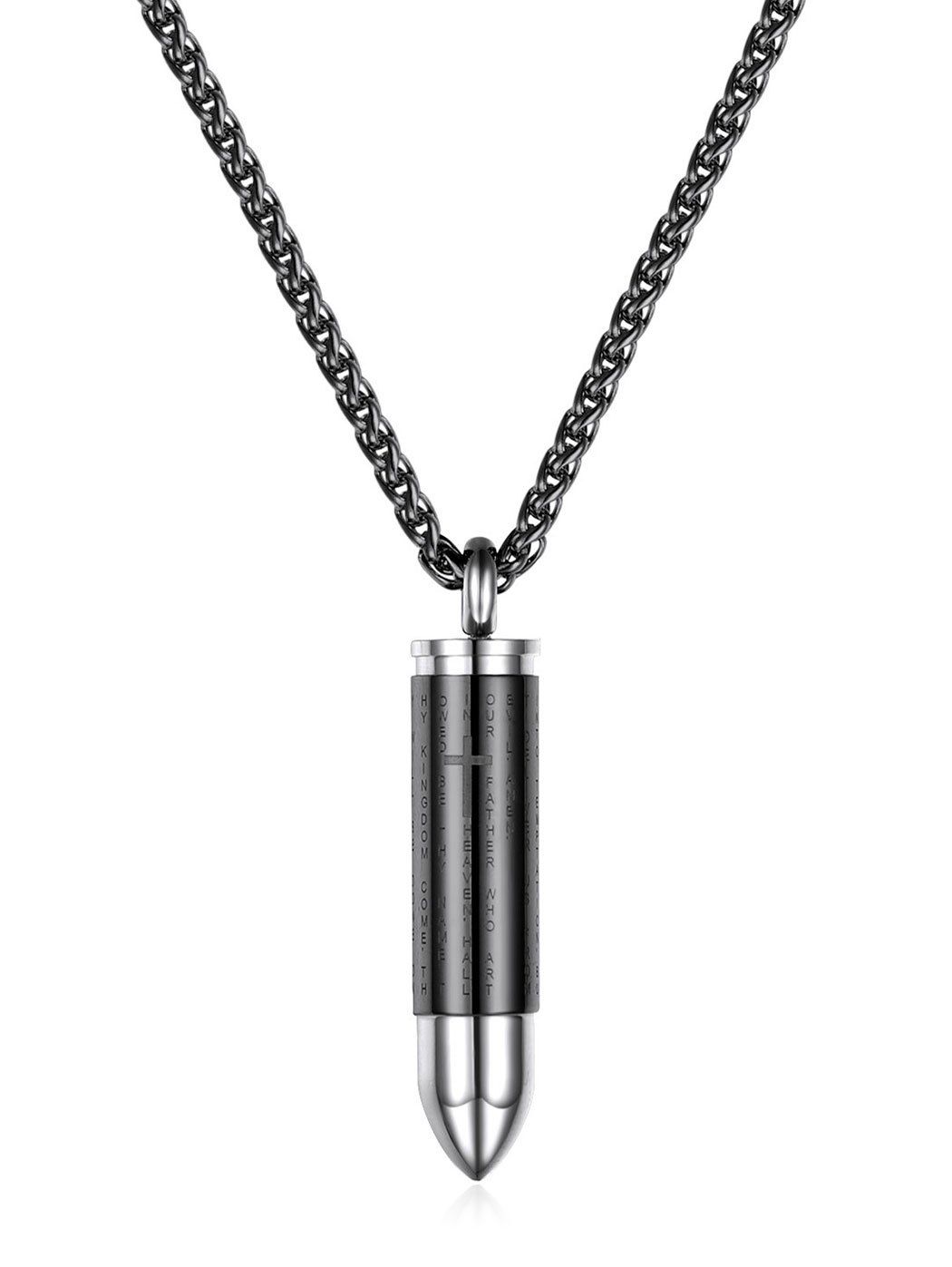 

Stainless Steel Crucifix Ashes Necklace, Black