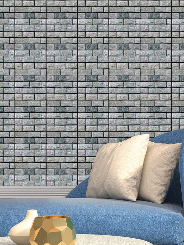 71 Off 3d Brick Wall Decor Tile Stickers 5pcs Rosegal