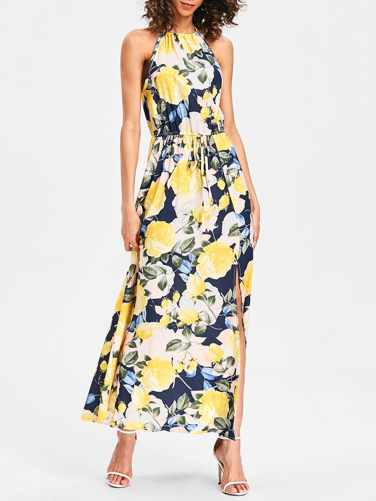 

Back Cut Out Printed Maxi Dress, Multi