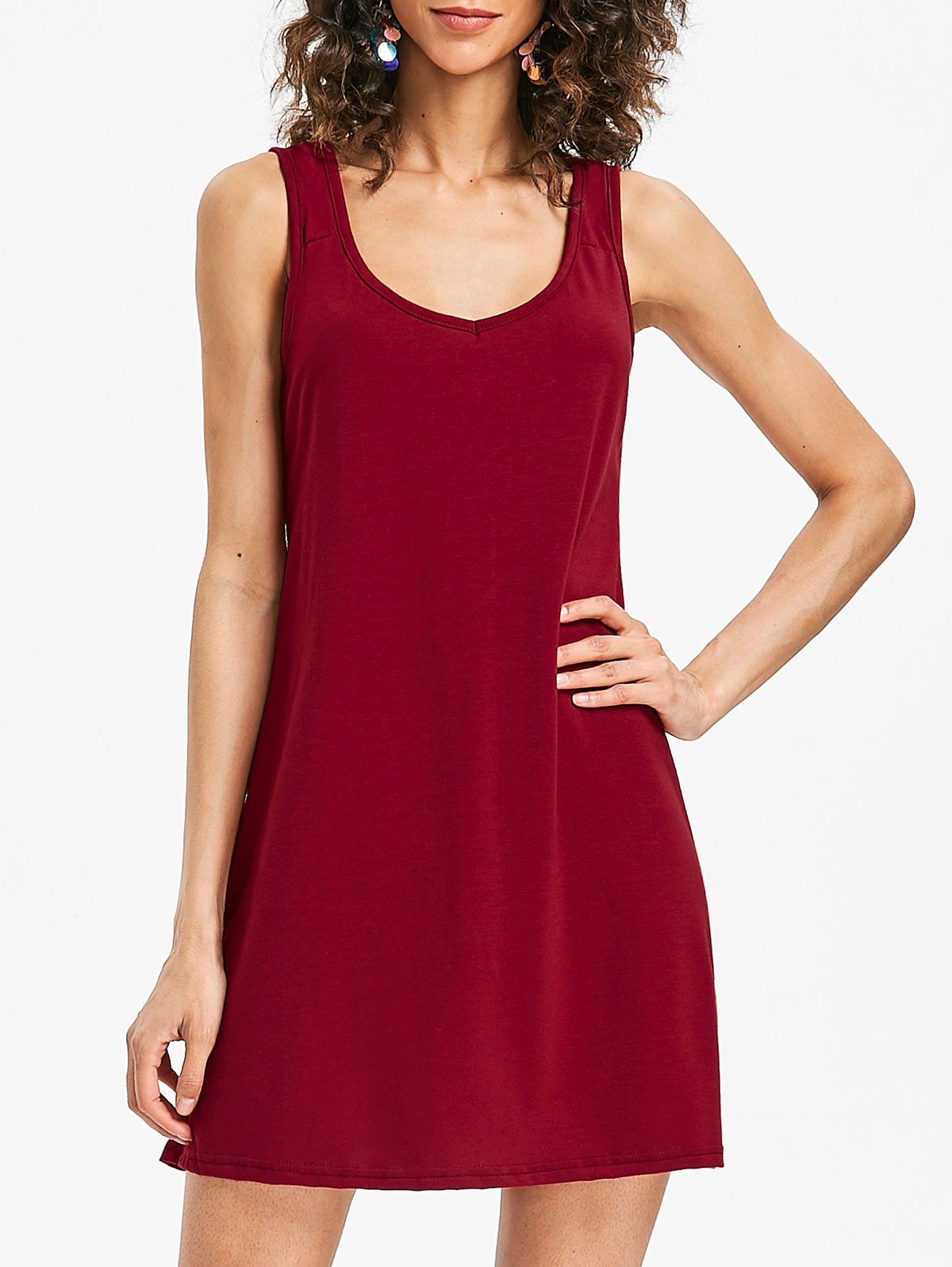 scoop neck shift dress