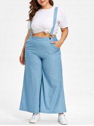 plus size high waisted suspender pants