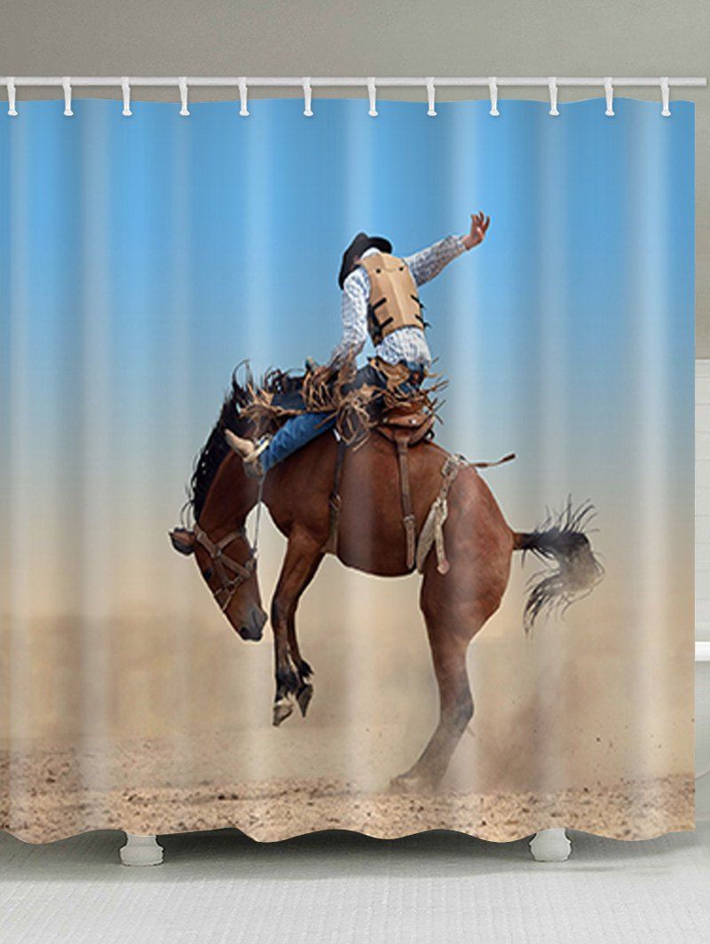29 Off Western Cowboy And Horse Print Shower Bath Curtain Rosegal