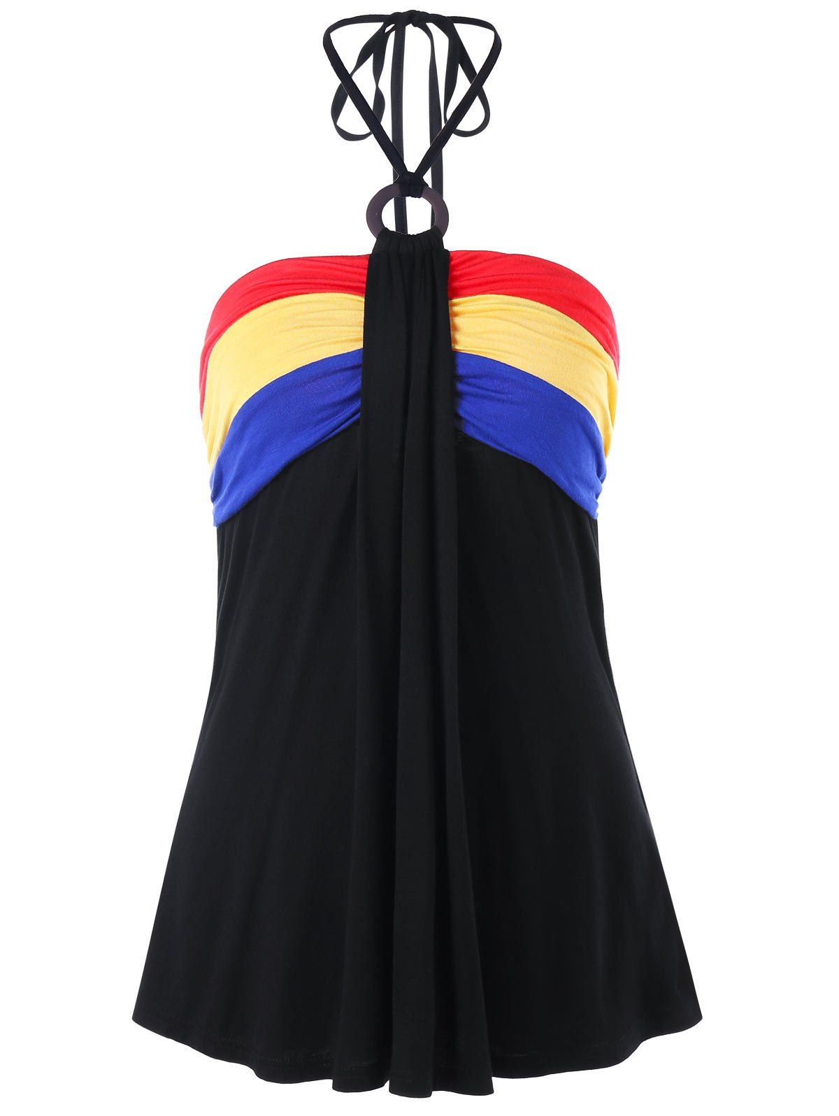 

Halter Draped Tank Top, Colormix