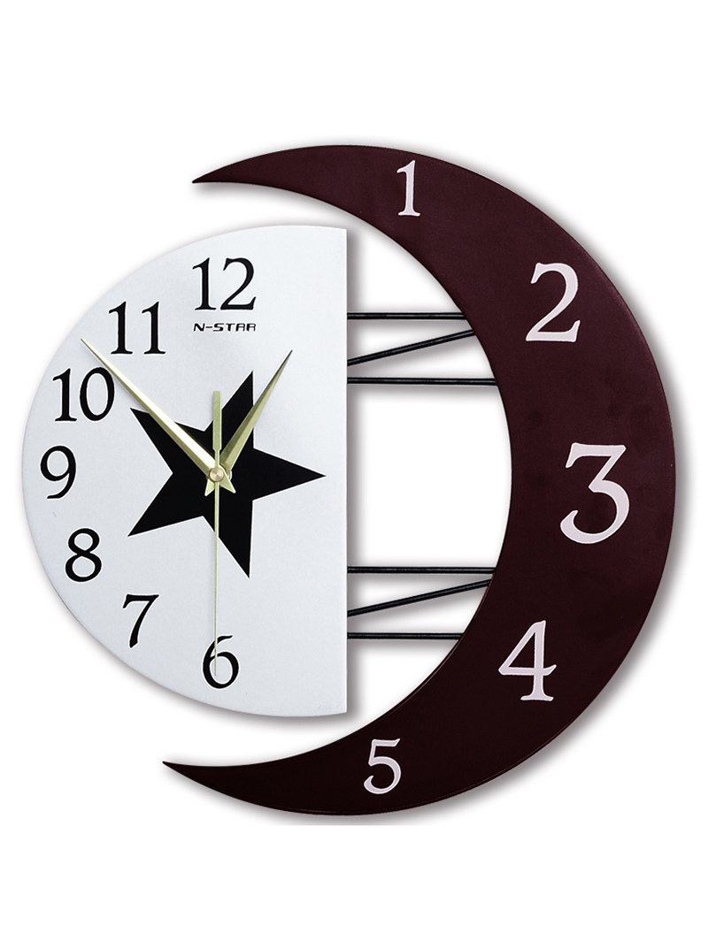 2018 Home Decor Wall Art Moon Shaped Quartz Clock Rosegal Best Home Decor Wall Art Moon Shaped Quartz Clock
