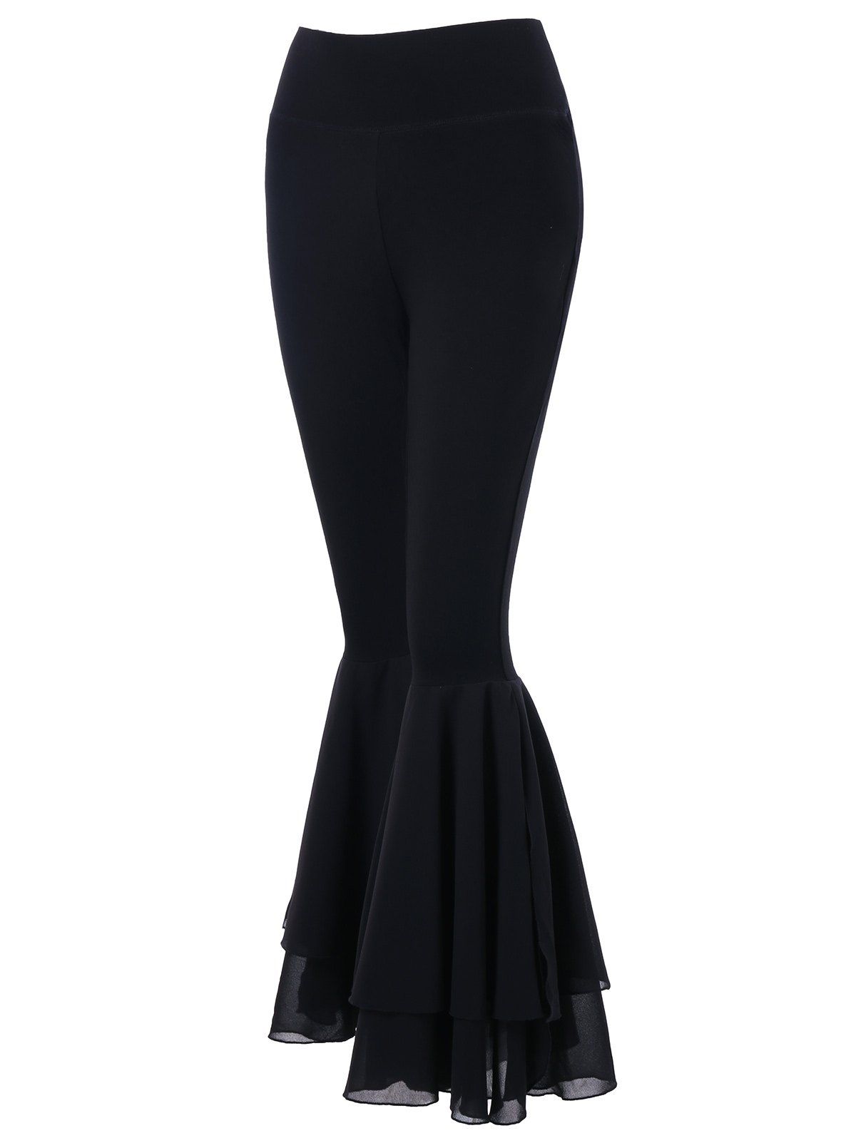 

Tiered Flare Pants, Black