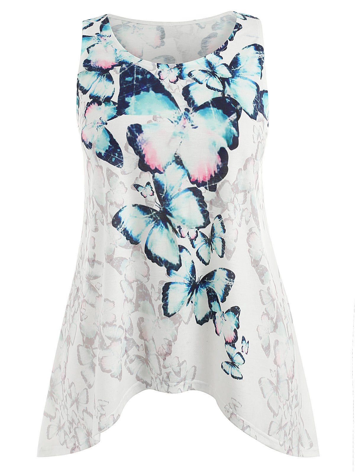 

Plus Size Butterfly Tank Top, White