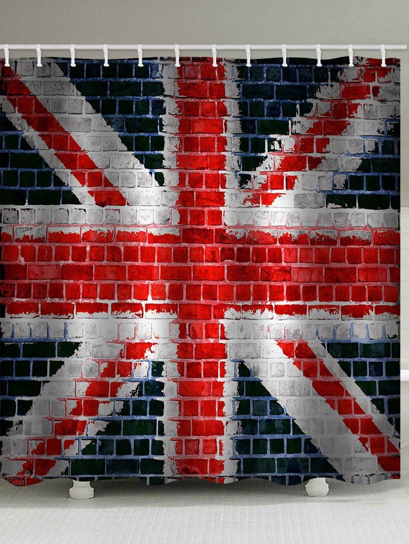 49 Off Union Jack Brick Wall Print Waterproof Bathroom Shower Curtain Rosegal