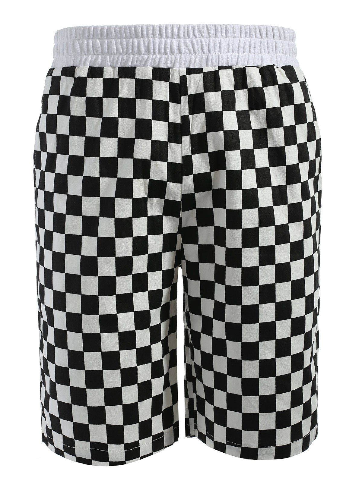 

Elastic Waist Plaid Print Casual Shorts, Multi