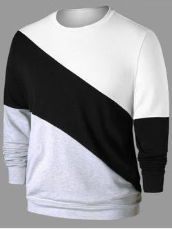 Long Sleeve Color Block Sweatshirt - COLORMIX - XL