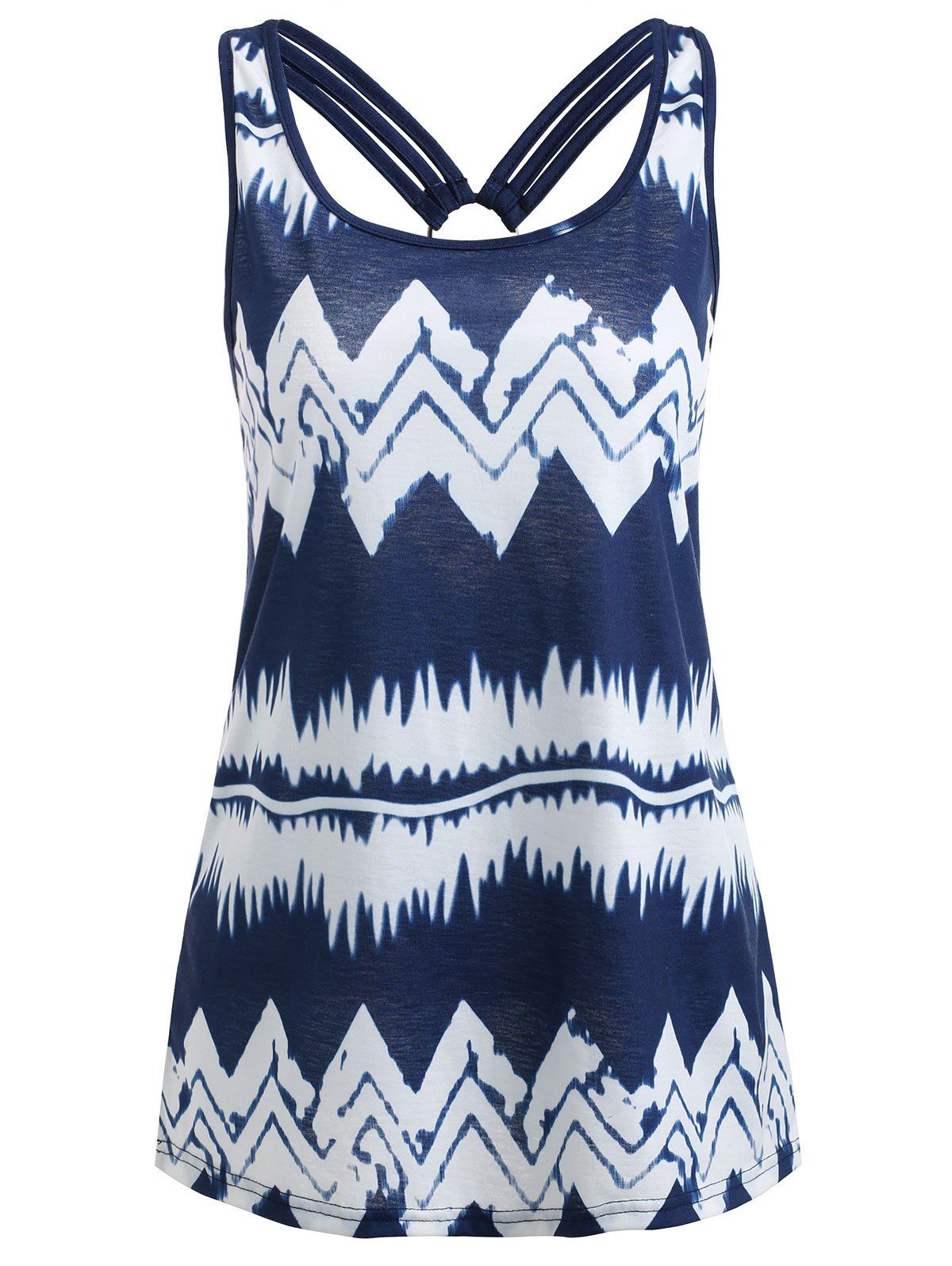 

Chevron Print Tank Top, Dark slate blue