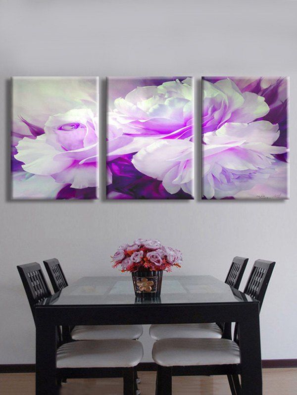 

Blooming Flowers Printed Wall Art Canvas Paintings, Mauve