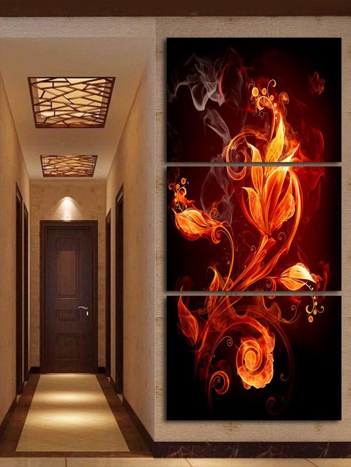 

Flame Flower Printed Canvas Paintings Wall Decoration, Multi