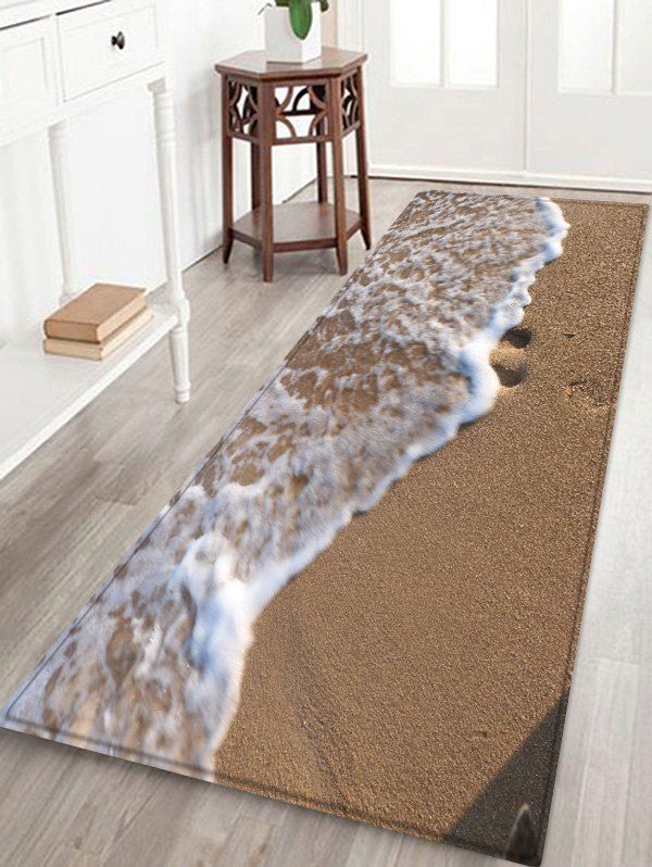 

Sandbeach Wave Pattern Water Absorption Area Rug, Multi