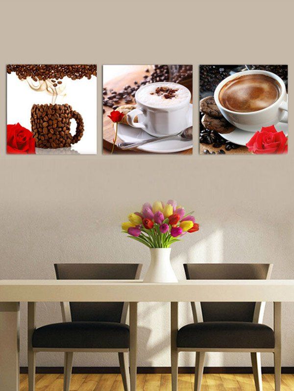 

Coffee Printed Split Unframed Canvas Wall Art Paintings, Multi-g