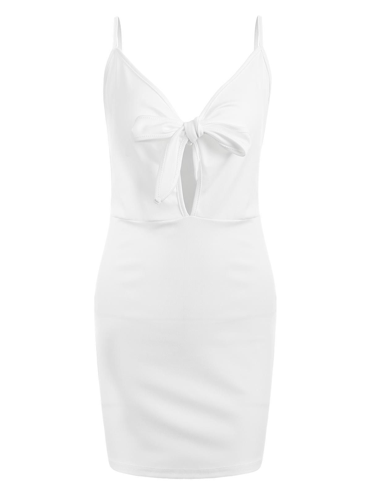 

Spaghetti Strap Cut Out Bodycon Dress, White