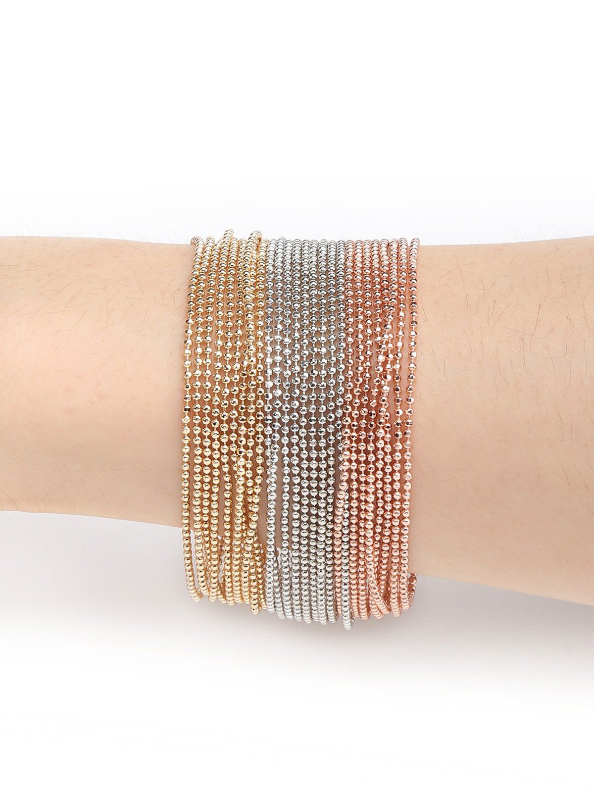 

Unique Multilayers Beads Metal Bracelet, Multi