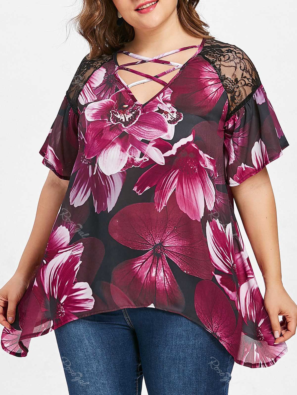 

Plus Size Full Floral Blouse, Bashful pink