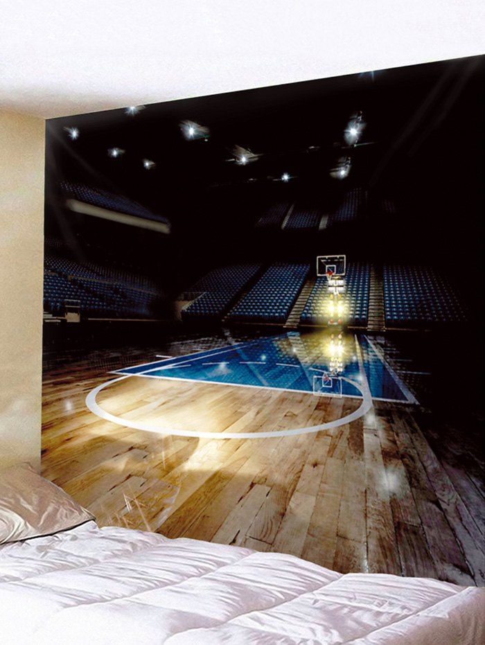 

Empty Basketball Arena Court Print Wall Hanging Tapestry, Multi